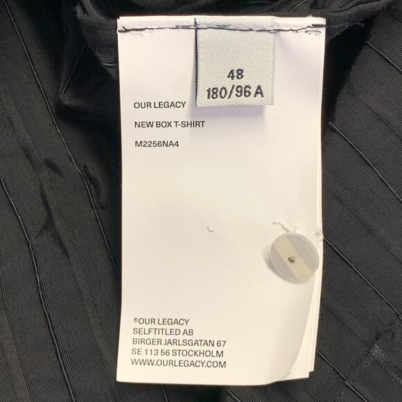 OUR LEGACY Size S Black Pinstripe Polyester Cotton Short Sleeve Shirt - Picture 7 of 9